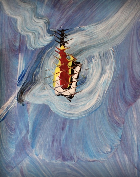 Saxophon auf blauen Schwingen