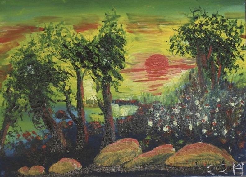Sonnenuntergang auf der Steilküste