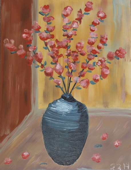 Mandelzweige in der Keramikvase