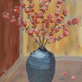 Mandelzweige in der Keramikvase