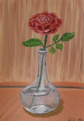 Die Rose in der Wasserflasche
