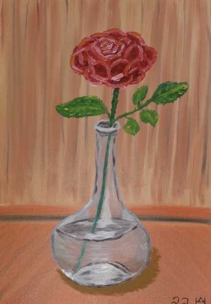 Die Rose in der Wasserflasche