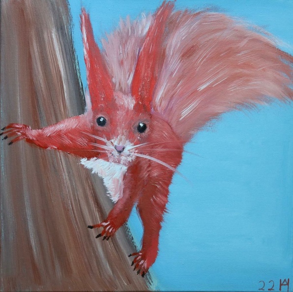 Eichhörnchen auf der Flucht