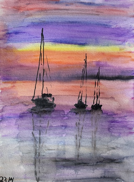 Sonnenuntergang mit 3 Segelbooten.jpg