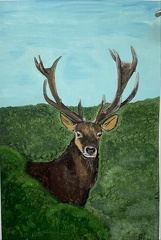 Außenmalerei - Hirsch auf Tür 2