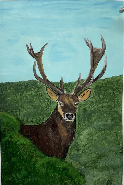 Außenmalerei - Hirsch auf Tür 2