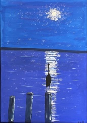 Stille Begegnung in der blauen Stunde