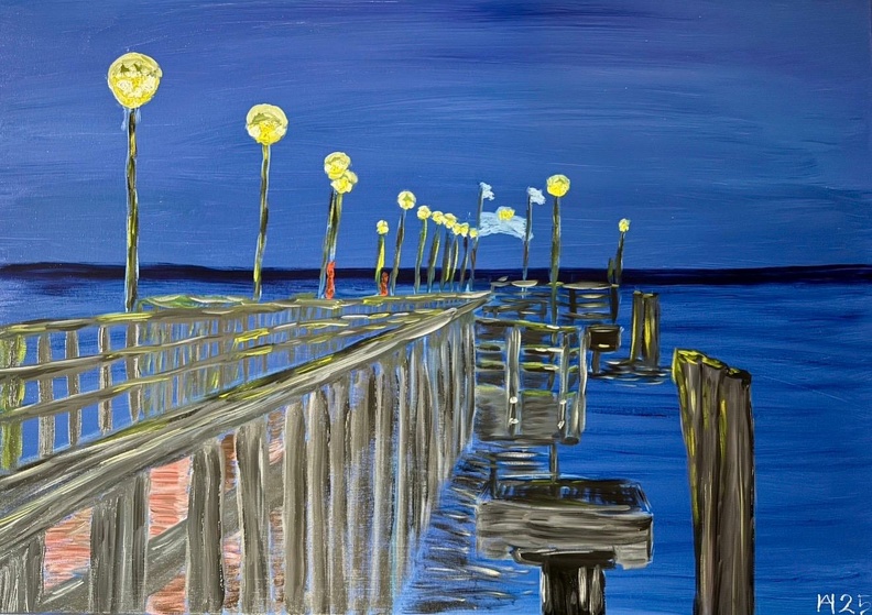 Seebrücke Graal-Müritz zur blauen Stunde