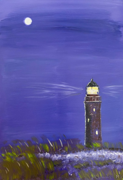 Leuchtturm Darßer Ort zur blauen Stunde