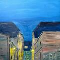Die Brückengasse in Altentreptow zur blauen Stunde