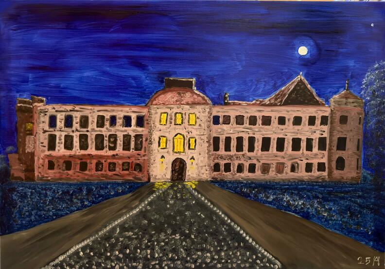 Schloßruine Dargun zur blauen Stunde